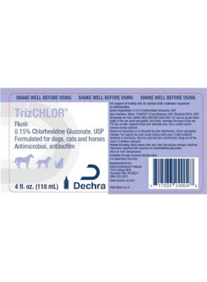 DECHRA Trizchlor Flush Ear & Skin Cleanser for Dogs & Cats 118 ml  Antimicrobial & Gentle Care From Varmacy - Image 3